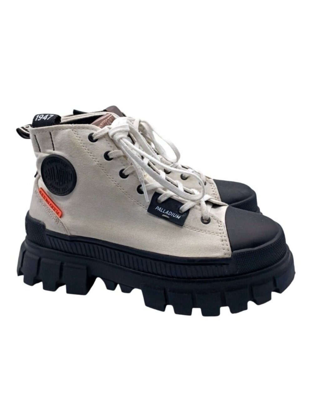 PALLADIUM REVOLT HI TX Women's Platform Sneaker Boot Sz 7.5 Star White